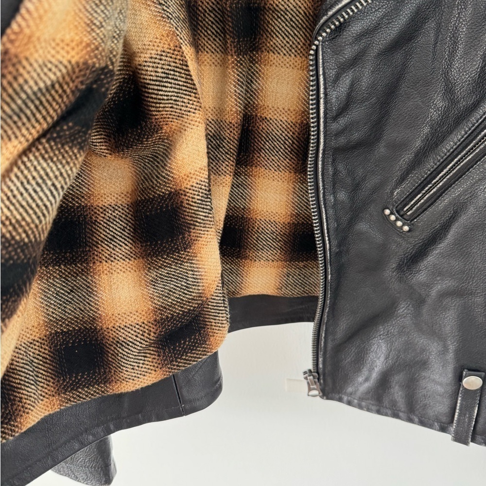 RE/DONE Black Leather Classic Moto Jacket - Picture 9 of 13
